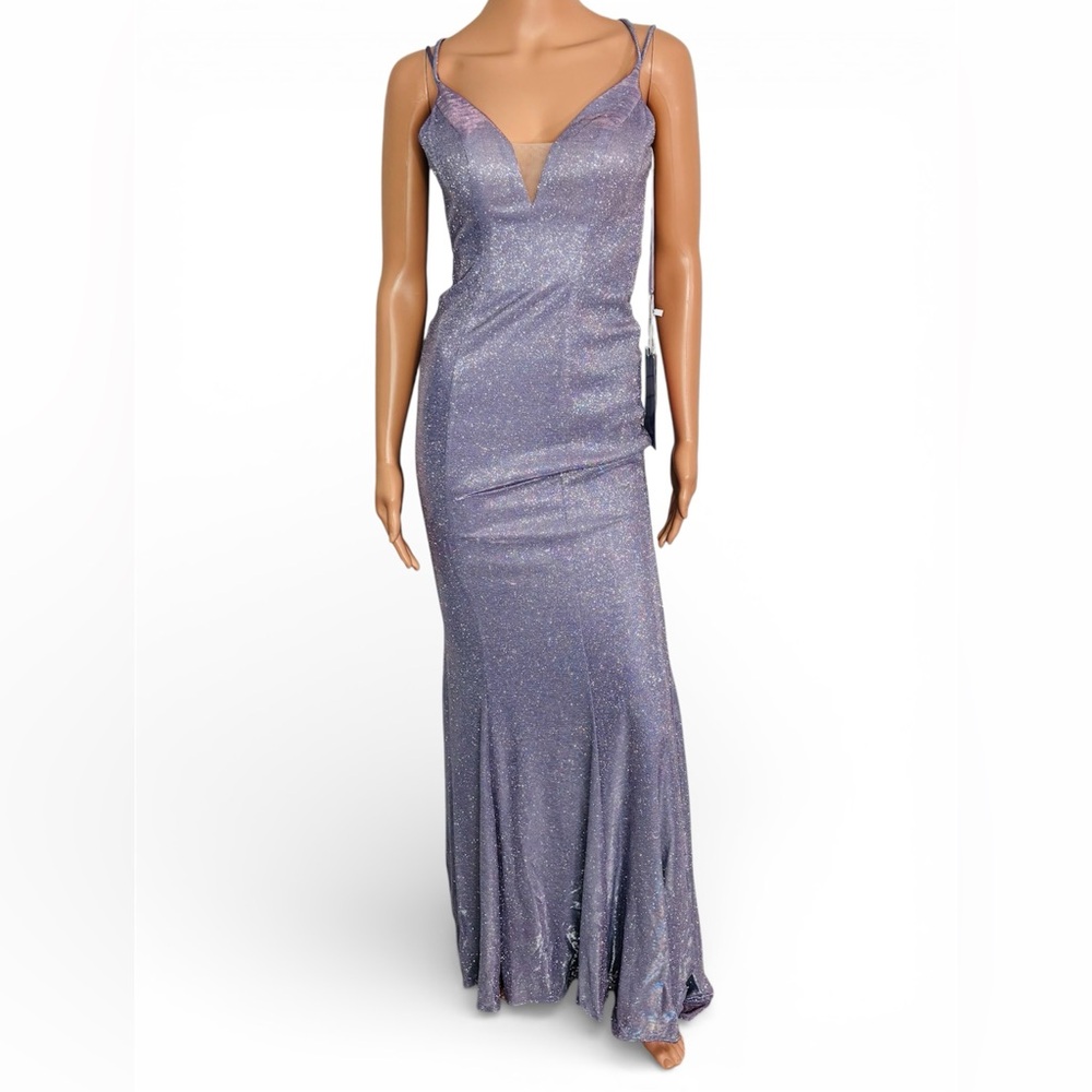 New RATED PG by PromGirl Metallic Purple Mermaid Gown Size 0